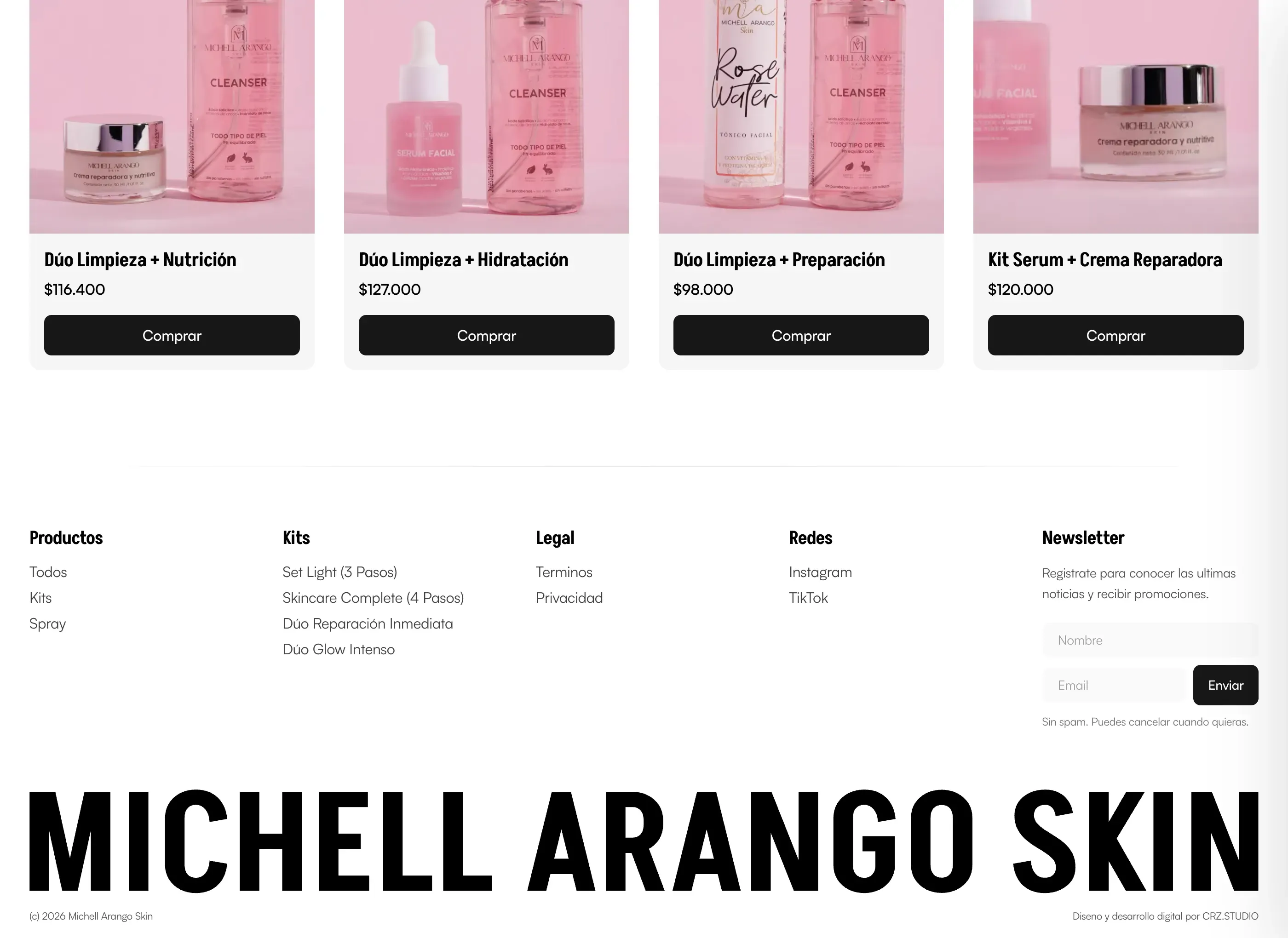 Michell Arango Skin Footer
